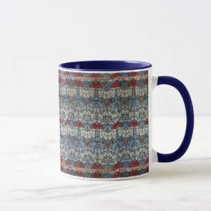 William Morris Vintage rote Blumen Blumenmuster Tasse