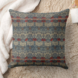 William Morris Vintage rotes Blumenmuster Kissen