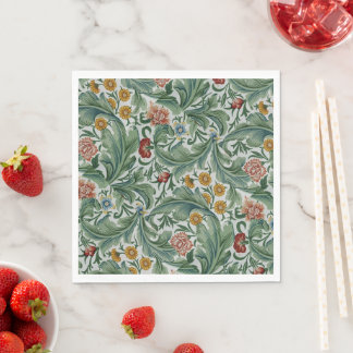 William Morris Vintage Schönes Blumenmuster Serviette