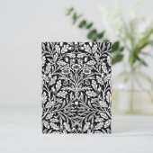 William Morris Vintage Schwarz Weiß Eichenmuster Postkarte (Stehend Vorderseite)