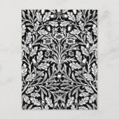 William Morris Vintage Schwarz Weiß Eichenmuster Postkarte (Vorderseite)
