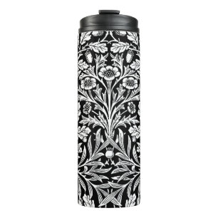 William Morris Vintage Schwarz Weiß Eichenmuster Thermosbecher