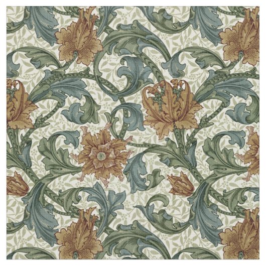 William Morris Vintage Single Stem Muster Stoff (Nahaufnahme)