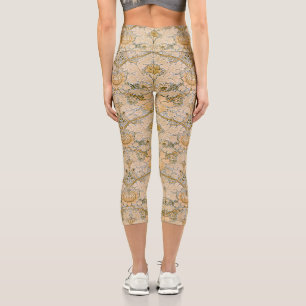 William Morris Vintage St James Akanthus Tapete Capri Leggings