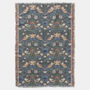 William Morris Vintage Strawberry Thief Muster Decke