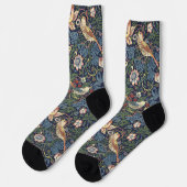 William Morris Vintage Strawberry Thief Muster Socken (Linkes Detail)