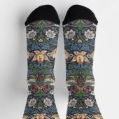 William Morris Vintage Strawberry Thief Muster Socken (Oben)