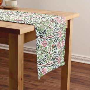 William Morris Vintage Sweet Briar Rosen Laub Großer Tischläufer