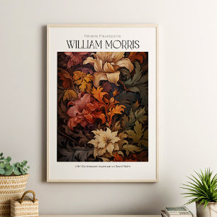 William Morris Vintage Terrakotta Herbstblumen Poster