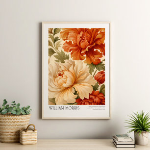 William Morris Vintage Terrakotta-Pfingstrosen Poster