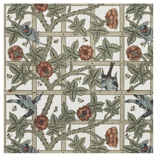 William Morris Vintage „Trellis“-Muster Stoff (Nahaufnahme)