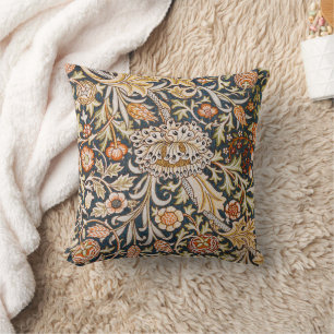 William Morris Vintage Trent Blaues Blumenmuster Kissen