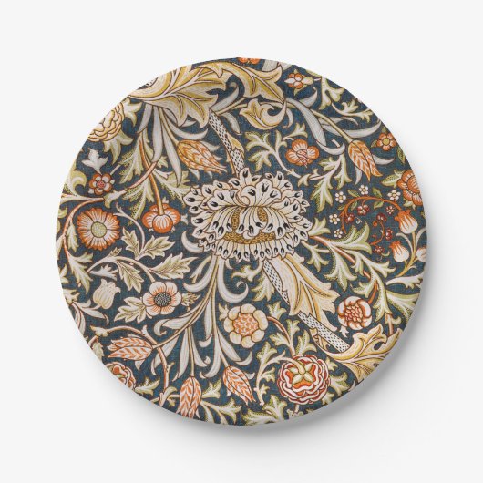 William Morris Vintage Trent Blaues Blumenmuster Pappteller (Vorderseite)