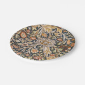 William Morris Vintage Trent Blaues Blumenmuster Pappteller (Schrägansicht)