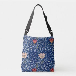 William Morris Vintage Tulpe Floral Indigo Muster Tragetaschen Mit Langen Trägern