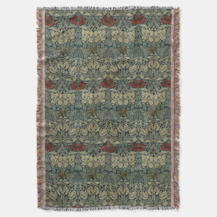William Morris Vintage Tulpen- und Rosen-Blumenmus Decke