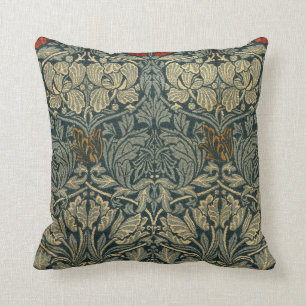 William Morris Vintage Tulpen- und Rosen-Blumenmus Kissen