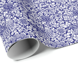 William Morris Vintage Vogel- und Anemonenmuster Geschenkpapier