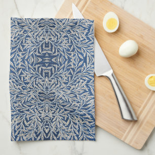 William Morris Vintage Weidenblätter Dunkelblau Geschirrtuch