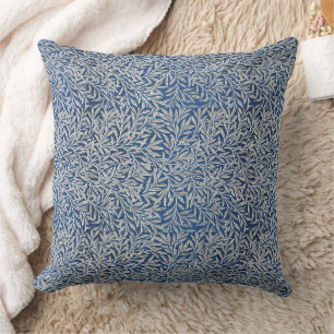 William Morris Vintage Weidenblätter Dunkelblau   Kissen