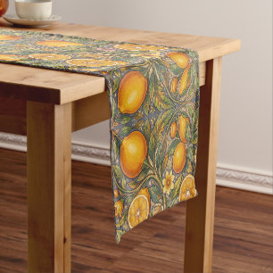 William Morris vintage Zitrusfrucht-Blumenmuster Kurzer Tischläufer