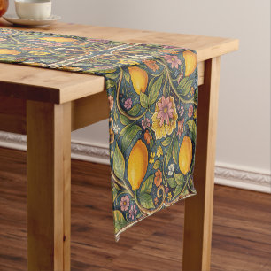 William Morris vintage Zitrusfrucht-Blumenmuster Kurzer Tischläufer