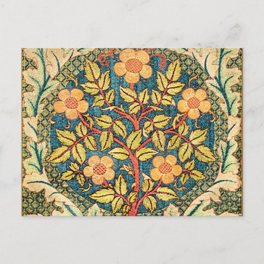 William Morris Vintages Blumenmuster, Rose Wreath Postkarte (Vorderseite)