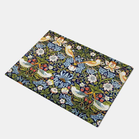 William Morris Vintages Design - Strawberry Thief, Fußmatte (Schrägansicht)