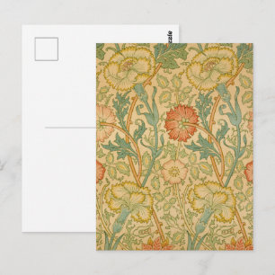 William Morris - Vintages Rosa und Rose Postkarte