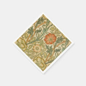 William Morris - Vintages Rosa und Rose Serviette (Ecke)