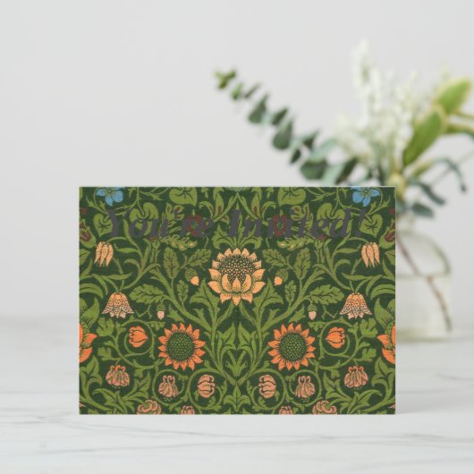 William Morris Violet und Columbine Art Rug Einladung (Stehend Vorderseite)