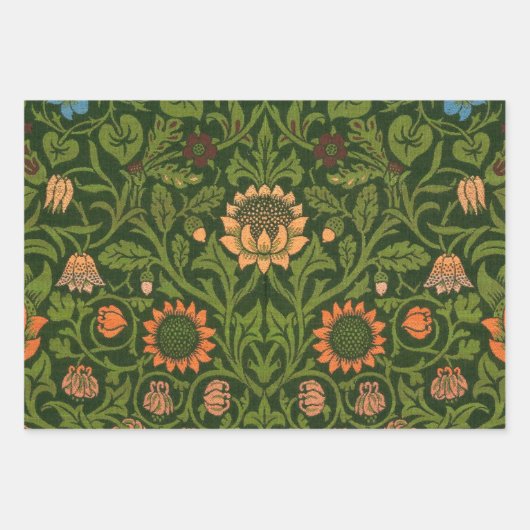 William Morris Violet und Columbine Art Rug Geschenkpapier Set (Vorderseite)