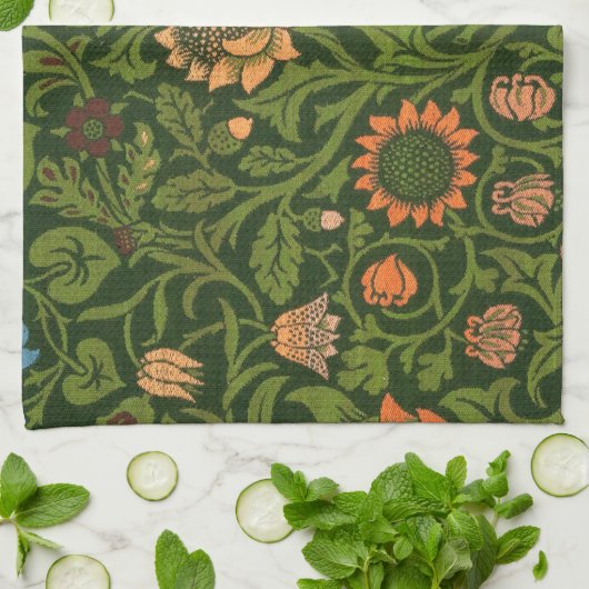 William Morris Violet und Columbine Art Rug Geschirrtuch (Gefaltet)