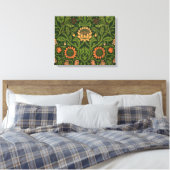 William Morris Violet und Columbine Art Rug Leinwanddruck (Insitu (Schlafzimmer))
