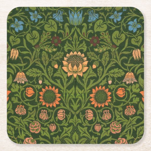 William Morris Violet und Columbine Art Rug Rechteckiger Pappuntersetzer (Vorderseite)