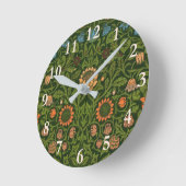 William Morris Violet und Columbine Art Rug Runde Wanduhr (Winkel)