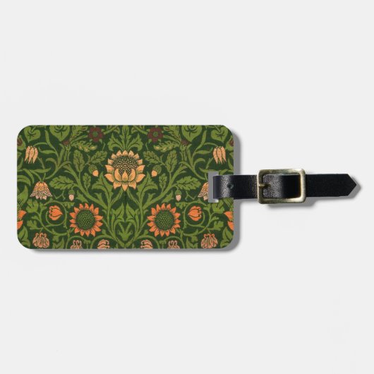 William Morris Violett und Akelei Kunstteppich Gepäckanhänger (Vorderseite horizontal)