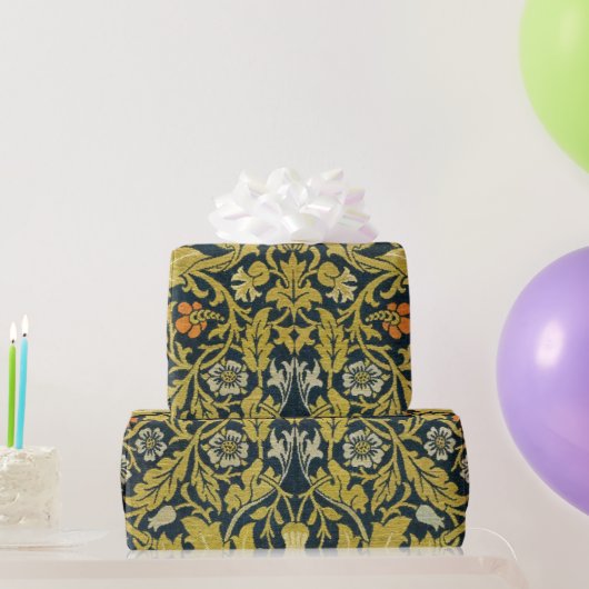 William Morris Violette Columbine Navy Blumenmuste Geschenkpapier (Partygeschenke)