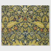 William Morris Violette Columbine Navy Blumenmuste Geschenkpapier (Flach)