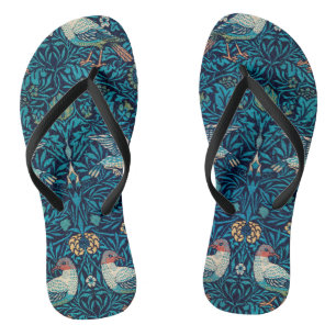 William Morris Vögel Art Nouveau Blumenmuster Badesandalen