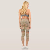 William-Morris-Vögel-berühmtes Muster Capri Leggings (Rückseite)
