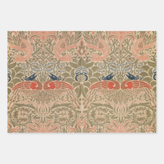 William-Morris-Vögel-berühmtes Muster Geschenkpapier Set (Vorderseite 3)