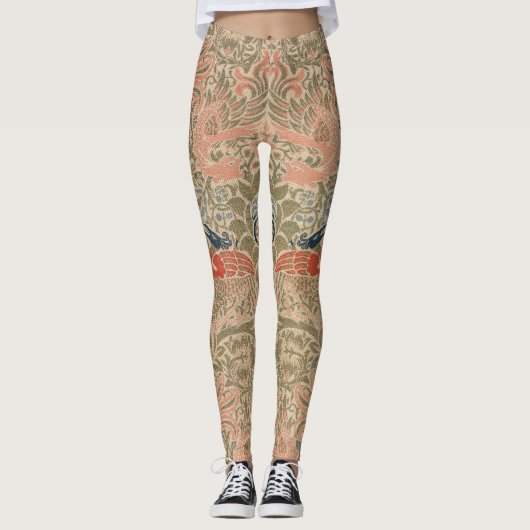 William-Morris-Vögel-berühmtes Muster Leggings (Vorderseite)