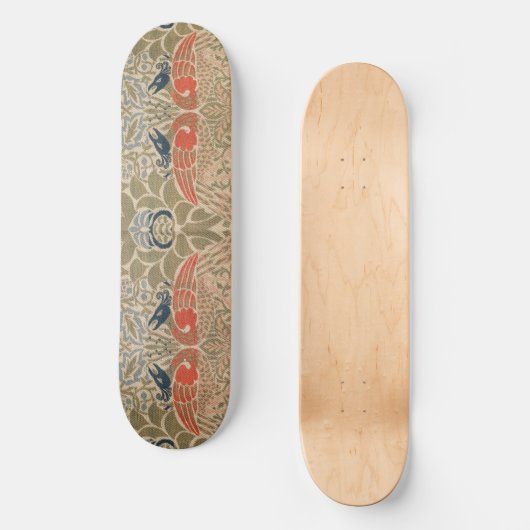 William-Morris-Vögel-berühmtes Muster Skateboard (Vorderseite)