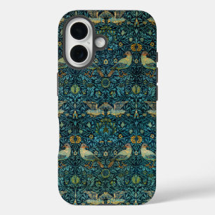 William Morris Vögel & Blumenmuster iPhone 16 Hülle