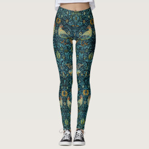 William Morris Vögel & Blumenmuster Leggings