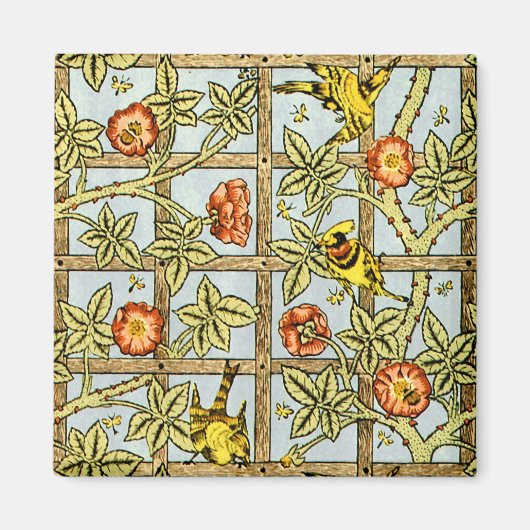 William Morris Vögel und Blume Muster Magnet (Vorne)