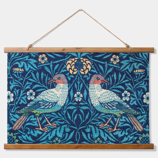 William Morris, Vögel und Blume Wandteppich Mit Holzrahmen (Vorne)