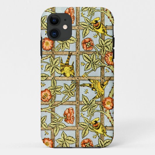 William Morris Vögel und Blumen Muster Case-Mate iPhone Hülle (Rückseite)