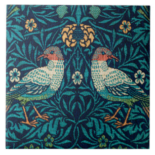 William Morris - Vögel und Blumenmuster Fliese
